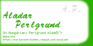 aladar perlgrund business card